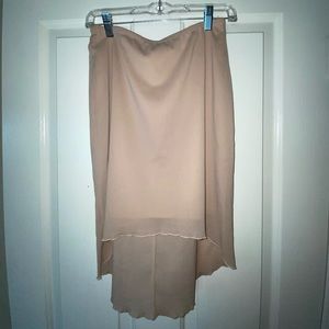 nude high low skirt size l